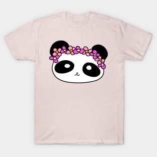 Flower Crown Panda Face T-Shirt